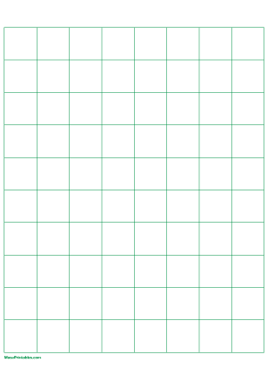 1 Inch Green Graph Paper - A4