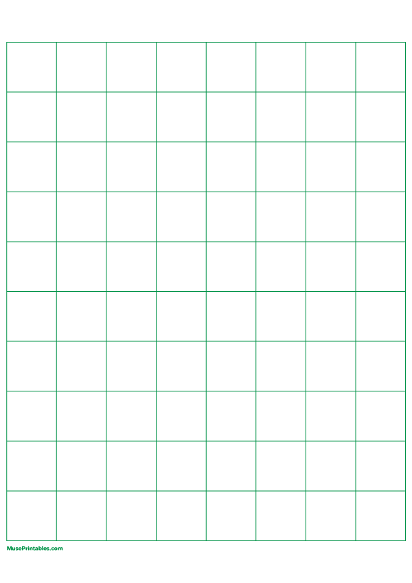 1 Inch Green Graph Paper: A4-sized paper (8.27 x 11.69)