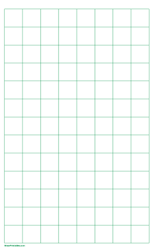 1 Inch Green Graph Paper - Legal