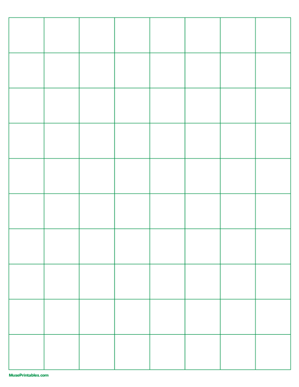 1 Inch Green Graph Paper: Letter-sized paper (8.5 x 11)