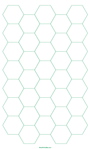 1 Inch Green Hexagon Graph Paper - Legal