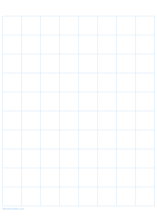 Printable 1 Inch Light Blue Graph Paper for A4 Paper