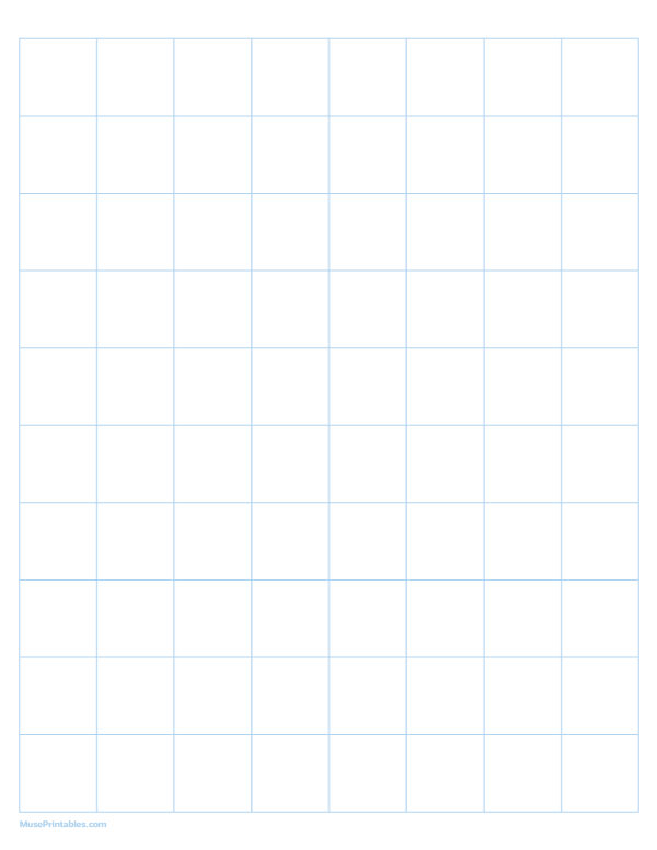 1 Inch Light Blue Graph Paper: Letter-sized paper (8.5 x 11)