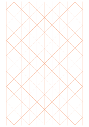 1 Inch Orange Axonometric Graph Paper  - A4