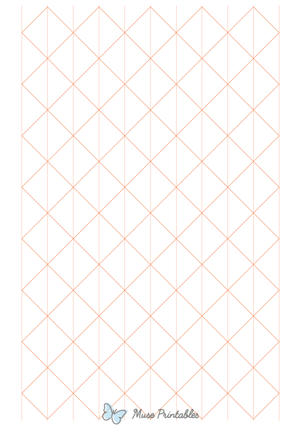 1 Inch Orange Axonometric Graph Paper : A4-sized paper (8.27 x 11.69)