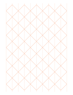 1 Inch Orange Axonometric Graph Paper  - Letter