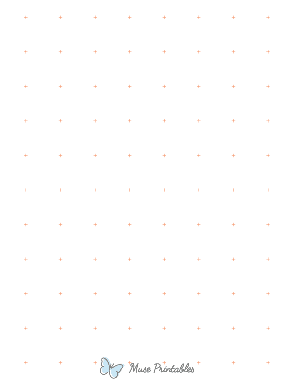 1 Inch Orange Cross Grid Paper : Letter-sized paper (8.5 x 11)