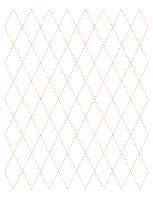 1 Inch Orange Diamond Graph Paper  - Letter