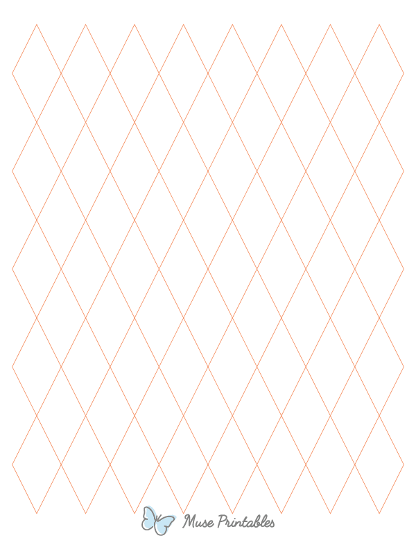 1 Inch Orange Diamond Graph Paper : Letter-sized paper (8.5 x 11)