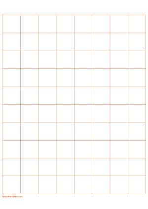 1 Inch Orange Graph Paper - A4