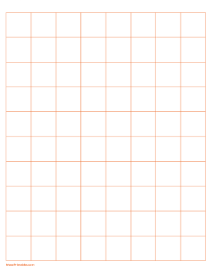 1 Inch Orange Graph Paper - Letter