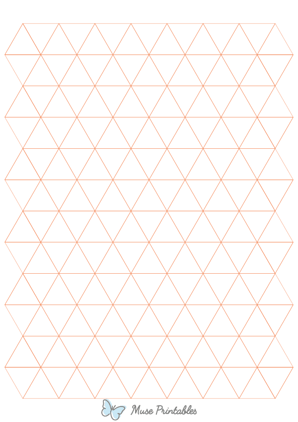 1 Inch Orange Triangle Graph Paper : A4-sized paper (8.27 x 11.69)