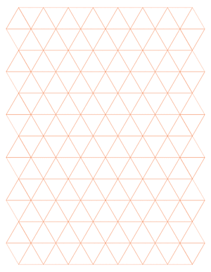 1 Inch Orange Triangle Graph Paper  - Letter