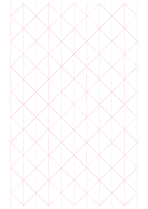 1 Inch Pink Axonometric Graph Paper  - A4
