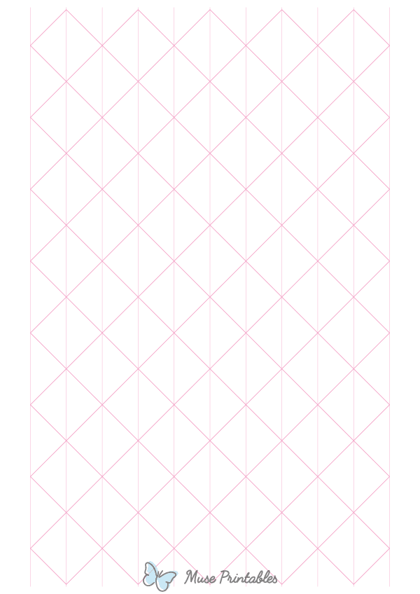 1 Inch Pink Axonometric Graph Paper : A4-sized paper (8.27 x 11.69)