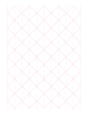 1 Inch Pink Axonometric Graph Paper  - Letter
