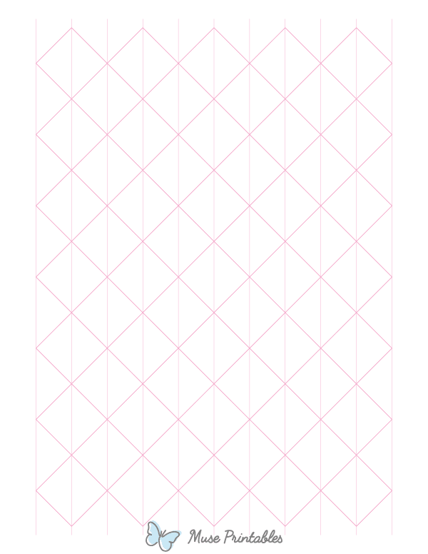 1 Inch Pink Axonometric Graph Paper : Letter-sized paper (8.5 x 11)