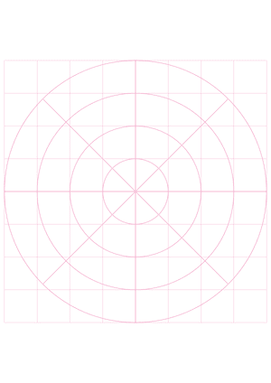 1 Inch Pink Circular Graph Paper  - A4