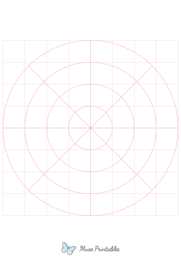 1 Inch Pink Circular Graph Paper : A4-sized paper (8.27 x 11.69)