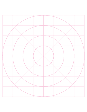 1 Inch Pink Circular Graph Paper  - Letter