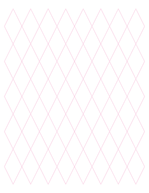 1 Inch Pink Diamond Graph Paper  - Letter