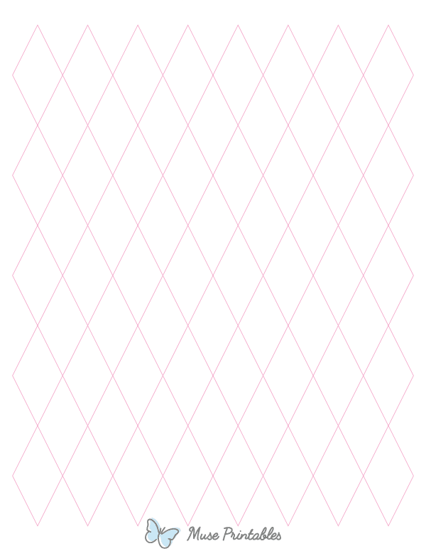 1 Inch Pink Diamond Graph Paper : Letter-sized paper (8.5 x 11)