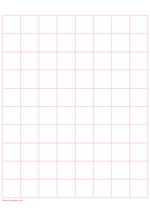 1 Inch Pink Graph Paper - A4