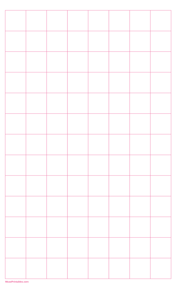1 Inch Pink Graph Paper: Legal-sized paper (8.5 x 14)