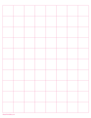 1 Inch Pink Graph Paper - Letter