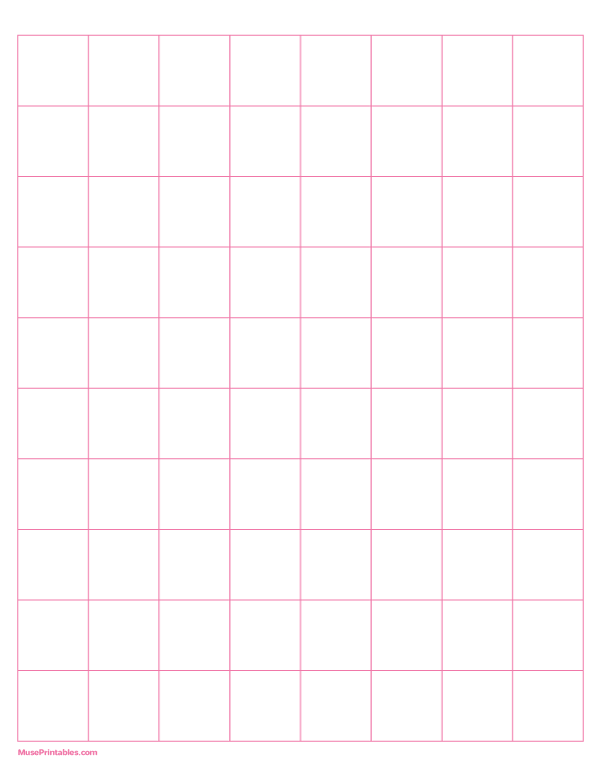 1 Inch Pink Graph Paper: Letter-sized paper (8.5 x 11)