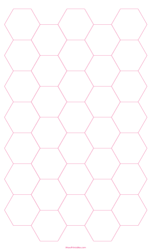 1 Inch Pink Hexagon Graph Paper - Legal