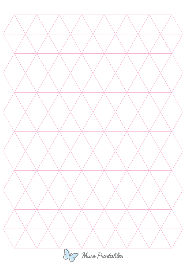 1 Inch Pink Triangle Graph Paper : A4-sized paper (8.27 x 11.69)