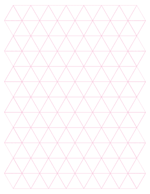 1 Inch Pink Triangle Graph Paper  - Letter
