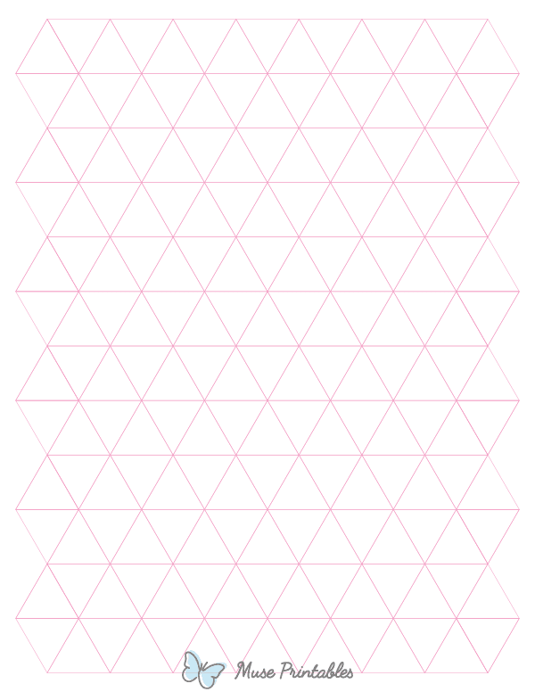 1 Inch Pink Triangle Graph Paper : Letter-sized paper (8.5 x 11)
