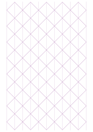 1 Inch Purple Axonometric Graph Paper  - A4