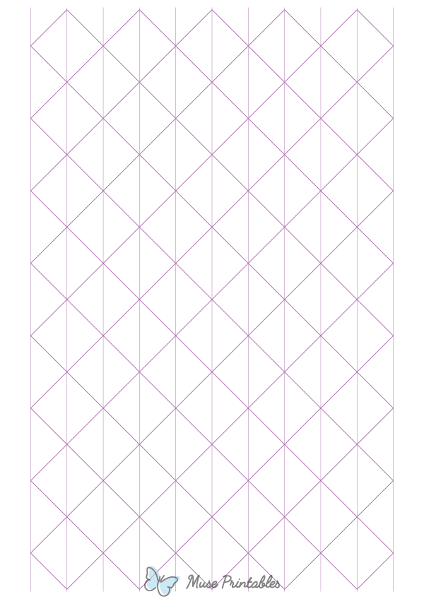1 Inch Purple Axonometric Graph Paper : A4-sized paper (8.27 x 11.69)