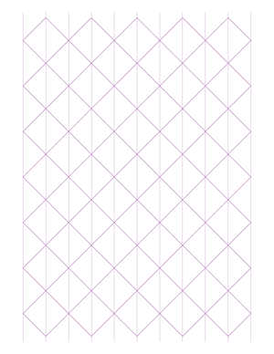 1 Inch Purple Axonometric Graph Paper  - Letter