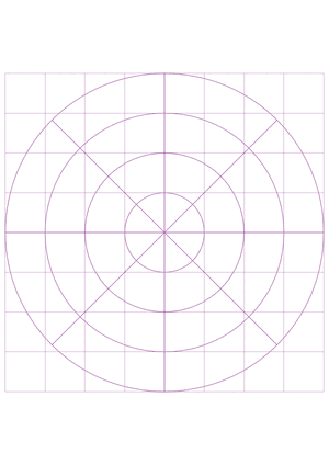 1 Inch Purple Circular Graph Paper  - A4