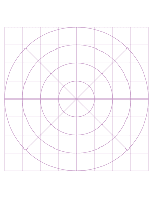 1 Inch Purple Circular Graph Paper  - Letter