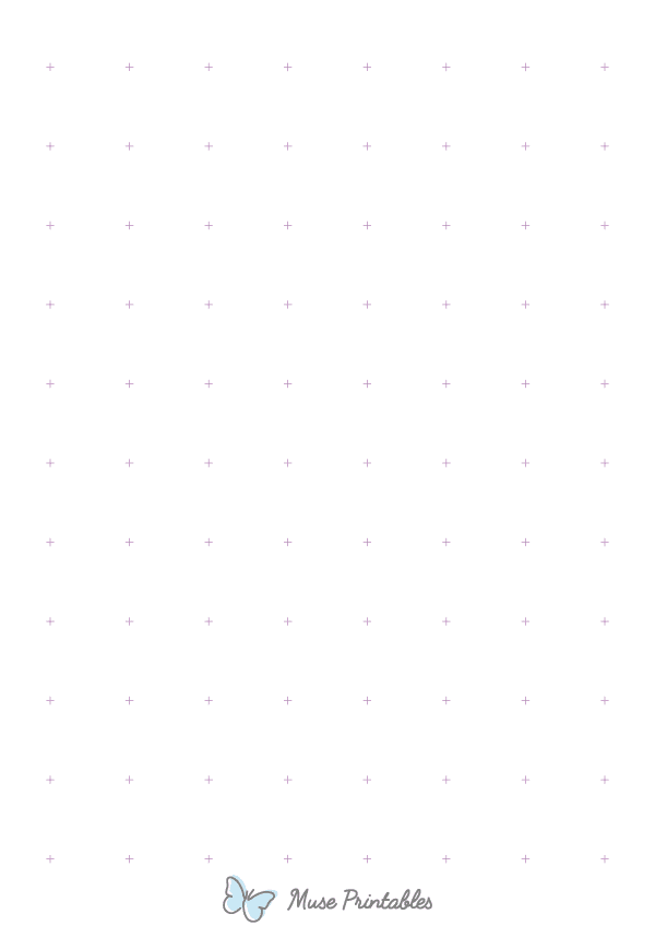 1 Inch Purple Cross Grid Paper : A4-sized paper (8.27 x 11.69)