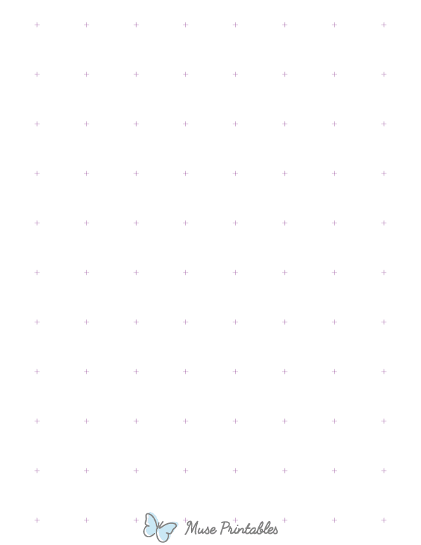 1 Inch Purple Cross Grid Paper : Letter-sized paper (8.5 x 11)