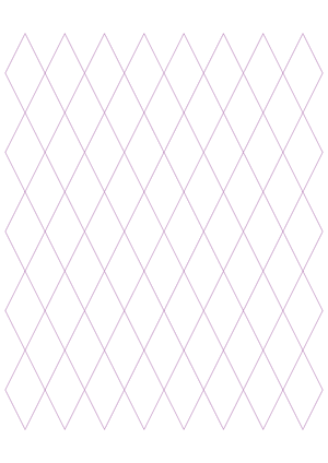 1 Inch Purple Diamond Graph Paper  - A4