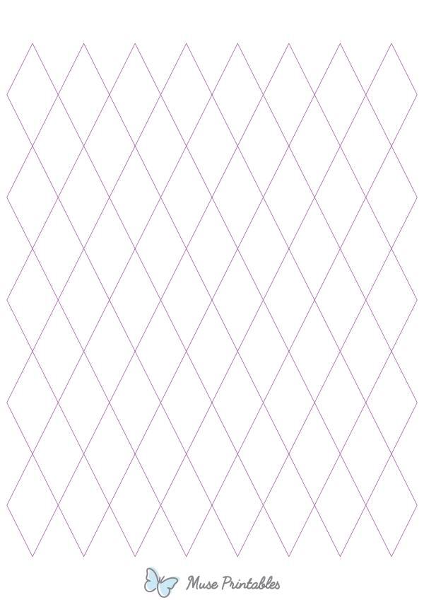 1 Inch Purple Diamond Graph Paper : A4-sized paper (8.27 x 11.69)