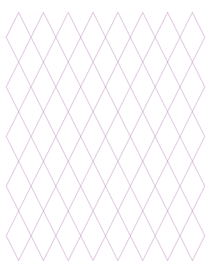 1 Inch Purple Diamond Graph Paper  - Letter