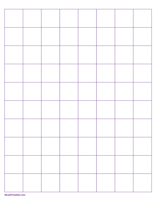 1 Inch Purple Graph Paper: Letter-sized paper (8.5 x 11)