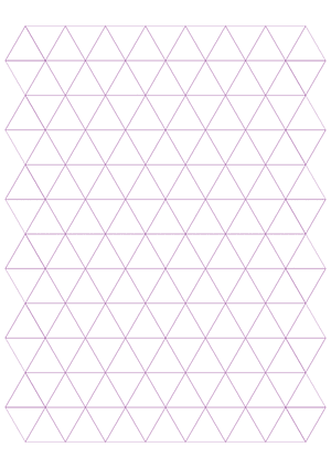 1 Inch Purple Triangle Graph Paper  - A4