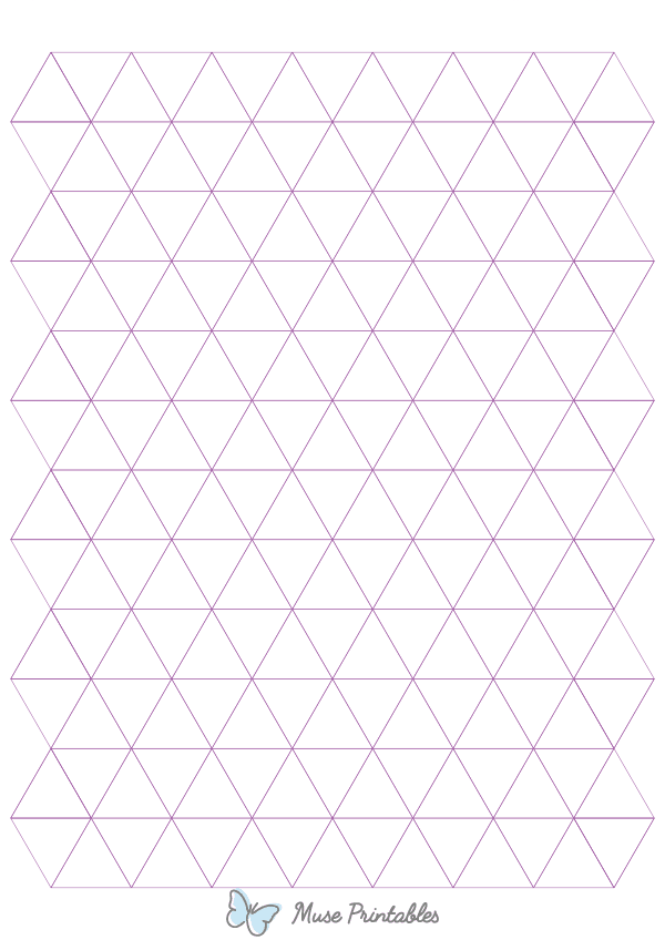 1 Inch Purple Triangle Graph Paper : A4-sized paper (8.27 x 11.69)