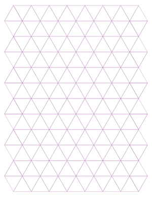 1 Inch Purple Triangle Graph Paper  - Letter