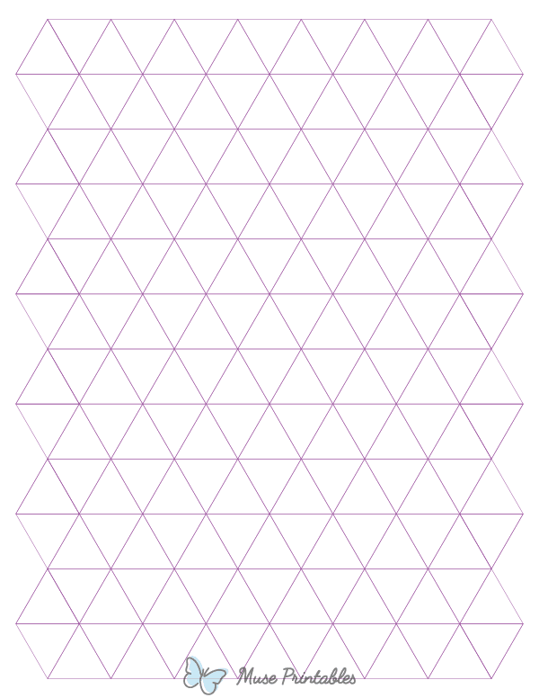 1 Inch Purple Triangle Graph Paper : Letter-sized paper (8.5 x 11)