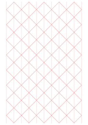 1 Inch Red Axonometric Graph Paper  - A4